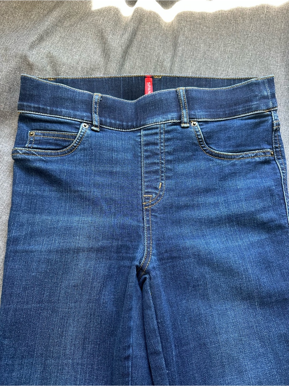 Spanx Dark Blue Stretch Denim Bootcut Jeans